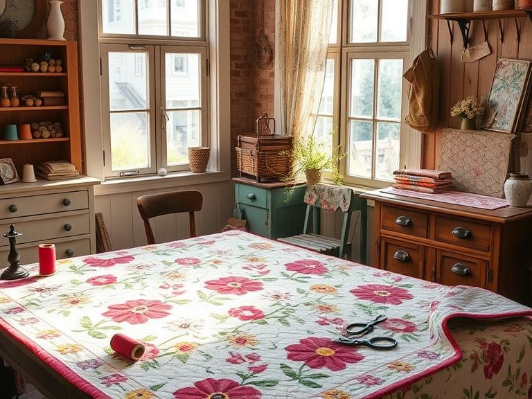 Flea Market Flowers Quilt Pattern: